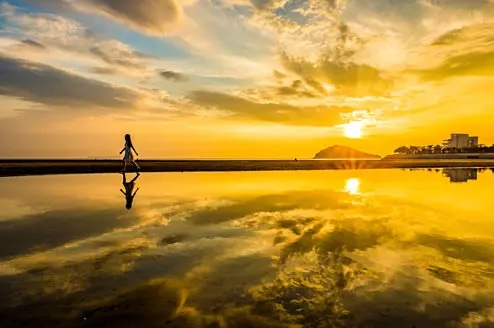 父母ヶ浜の夕陽